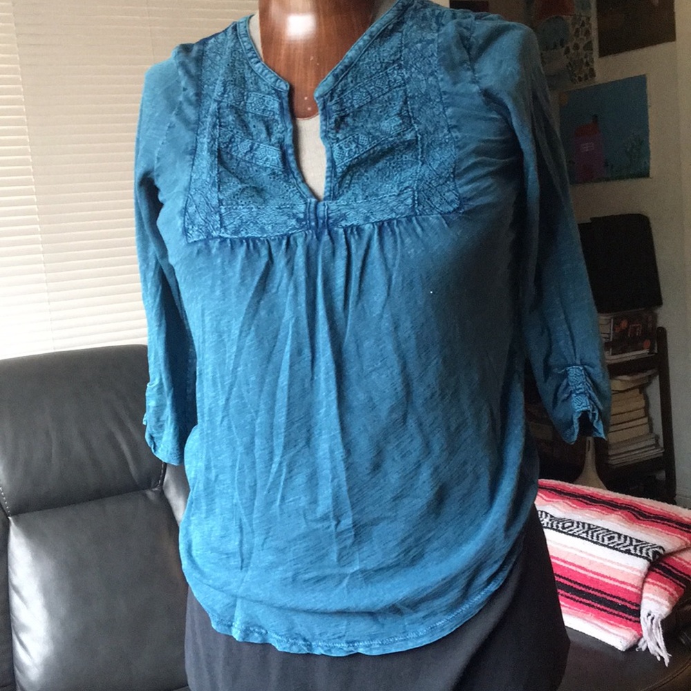 Denim blue blouse